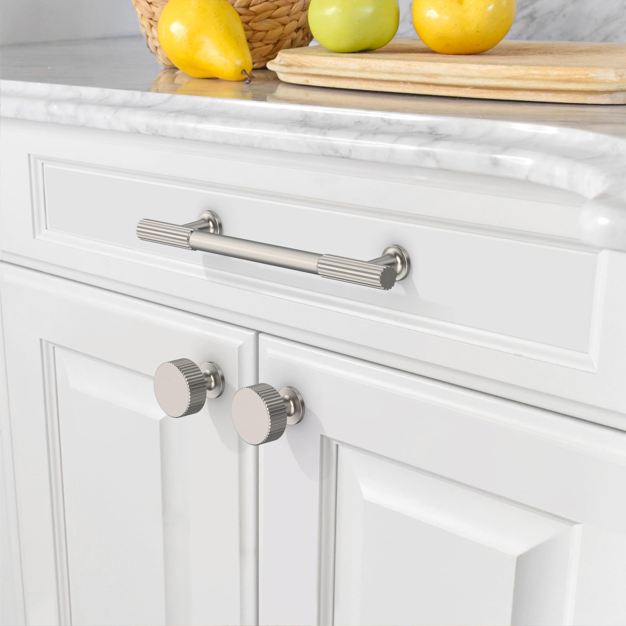 Installed Amerdeco knob in a cabinet for quick upgrade and cohesive style.