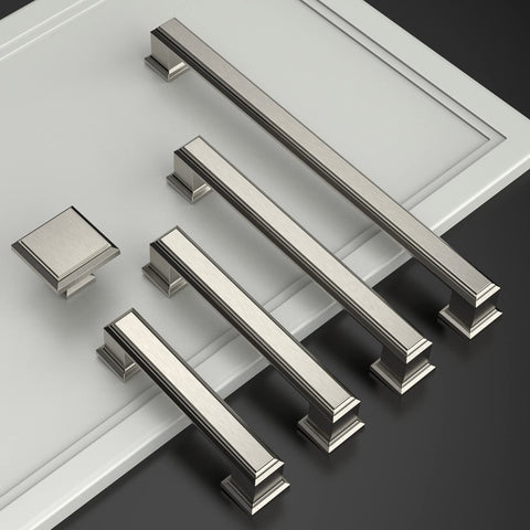 Amerdeco kitchen cabinet pulls in brushed nickel offer easy installation and timeless style