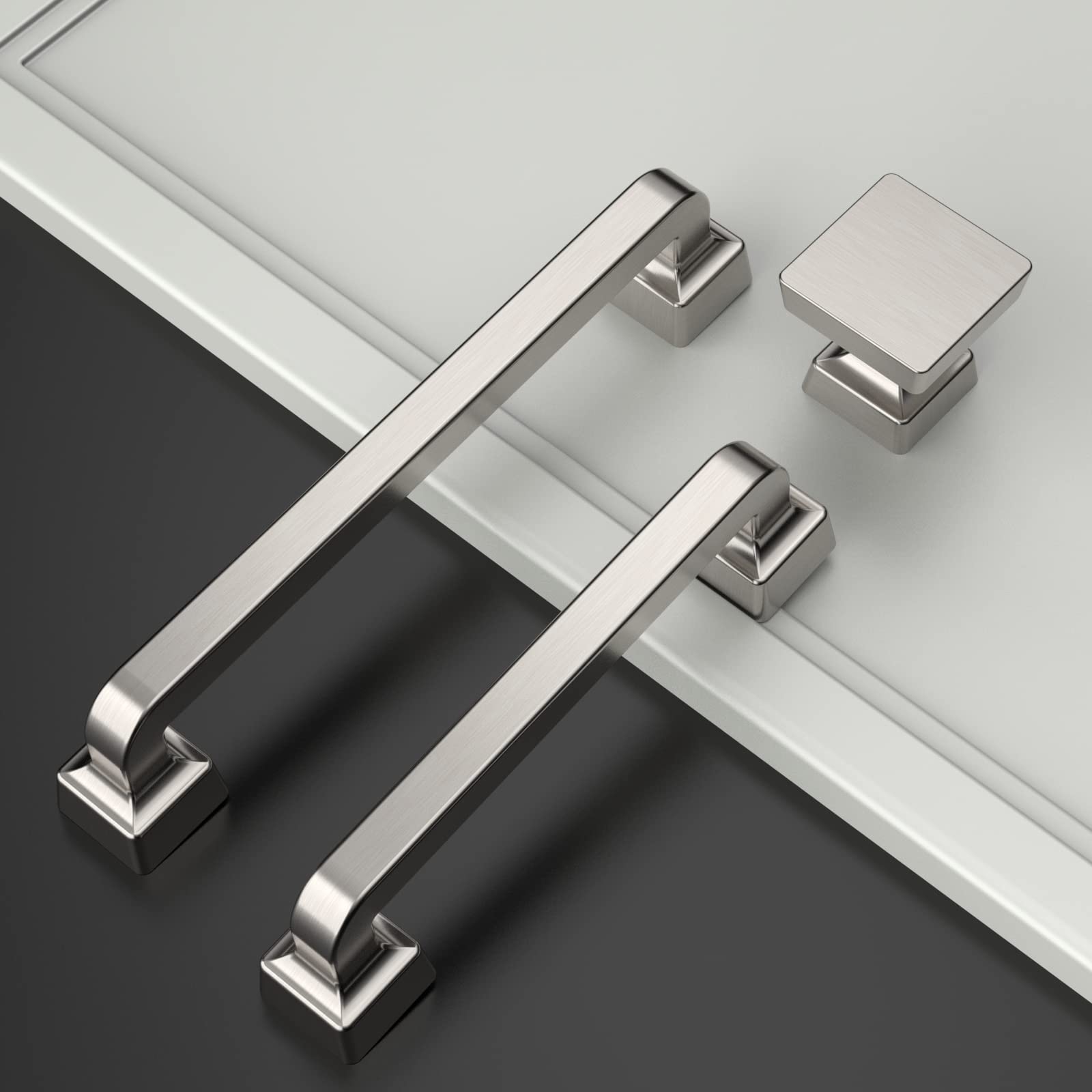 Amerdeco brushed satin nickel knob closeup highlights smooth finish