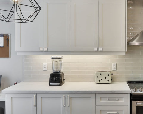 Amerdeco brushed satin nickel knob on dresser enhances furniture style