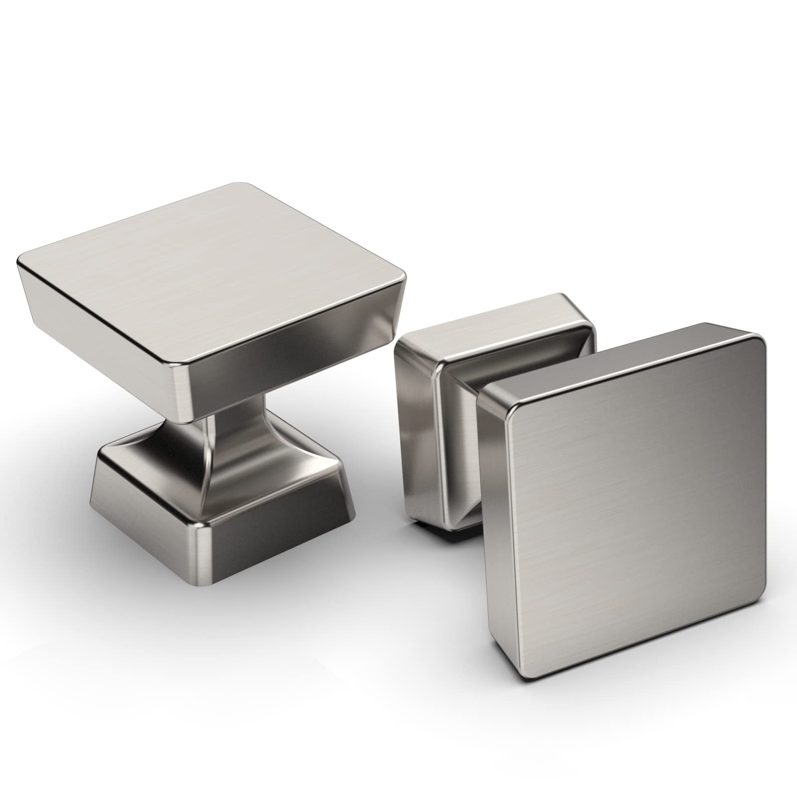 Amerdeco brushed satin nickel knob front view for a clean cabinet upgrade