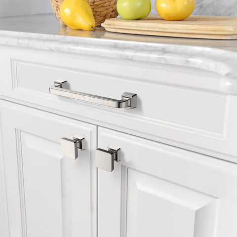 Amerdeco brushed satin nickel knob pack enables cohesive kitchen and bath styling