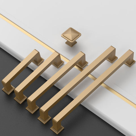 Amerdeco champagne bronze cabinet hardware packaging protects each handle