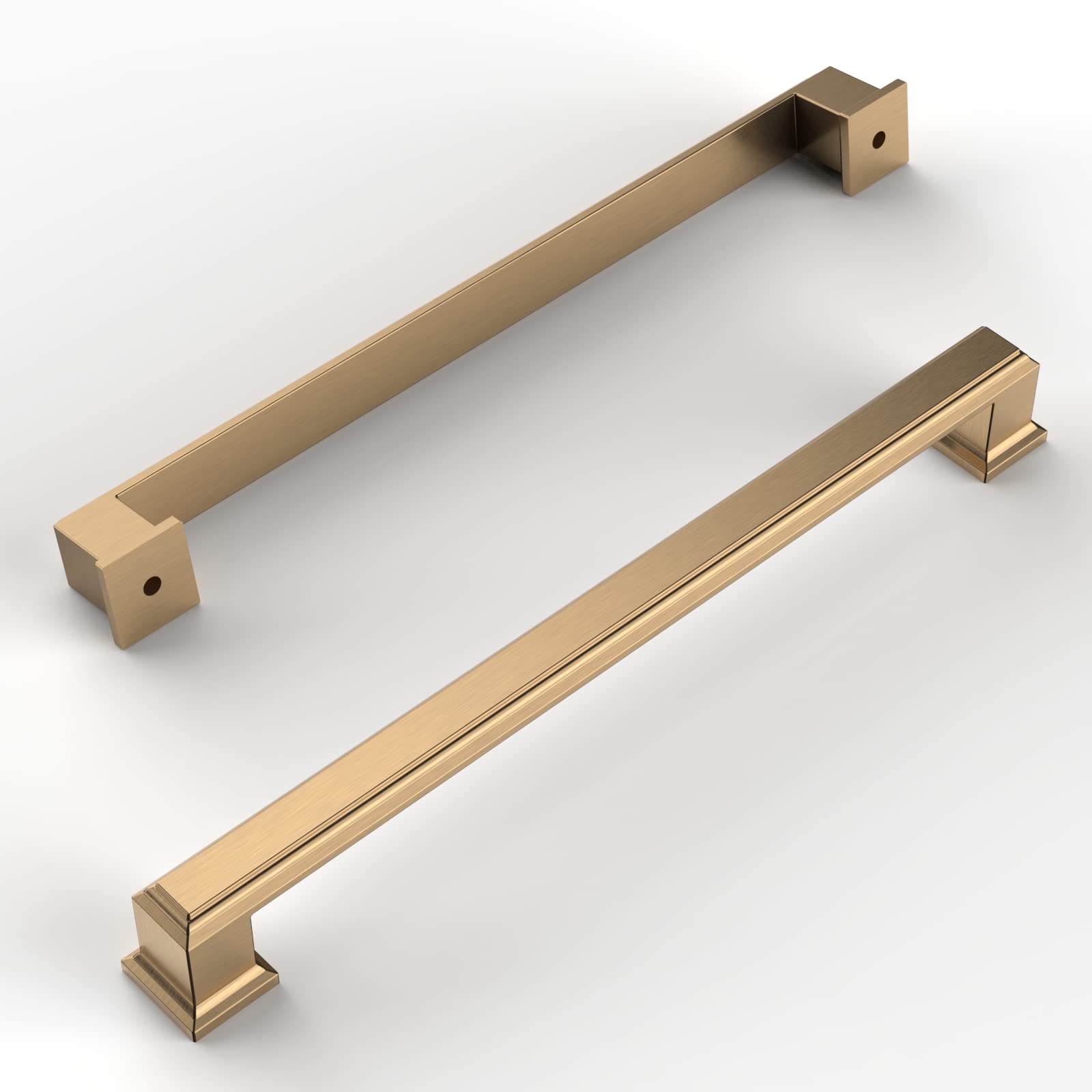 Amerdeco champagne bronze cabinet pull close-up highlights refined finish and sturdy construction.