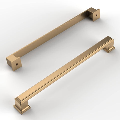 Amerdeco champagne bronze cabinet pull close-up highlights refined finish and sturdy construction.