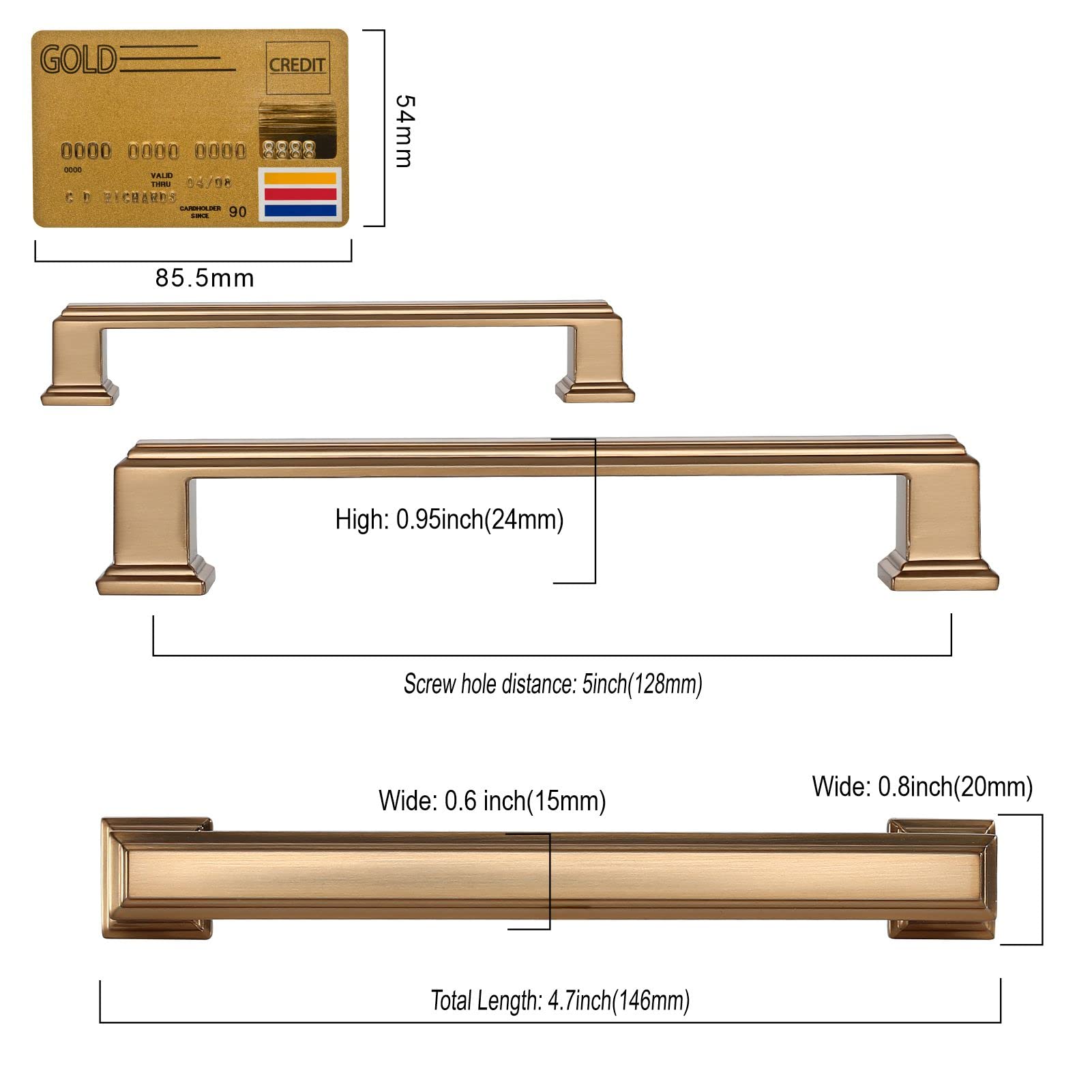 Amerdeco champagne bronze pulls on a dresser front for refreshed look
