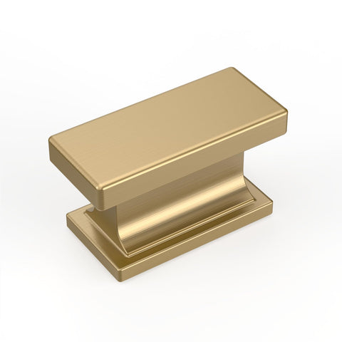 Amerdeco champagne bronze rectangle knob close-up with brushed brass texture for cabinets