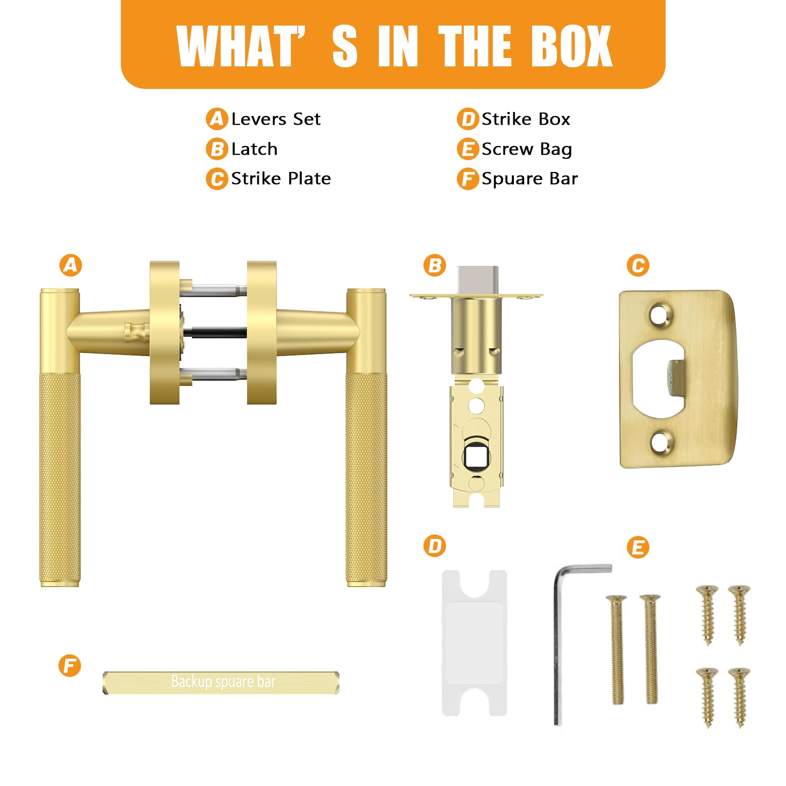 Amerdeco door handle with adjustable latch for standard door thickness