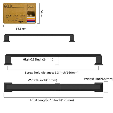 Amerdeco hardware for dressers and cabinets in matte black.