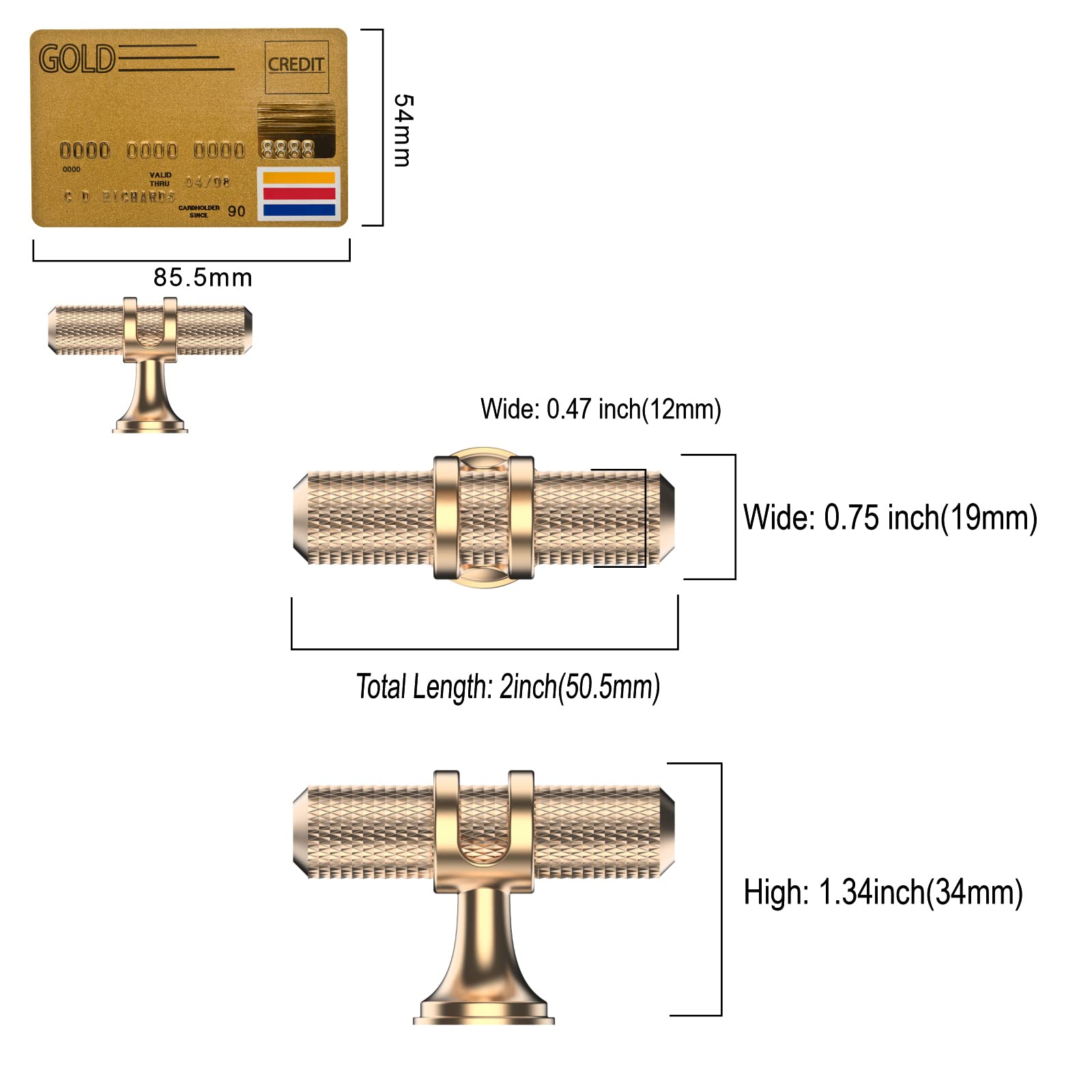 Amerdeco gold cabinet knob set for closets and cabinets.