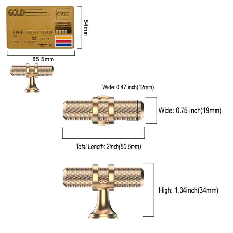 Amerdeco gold cabinet knob set for closets and cabinets.