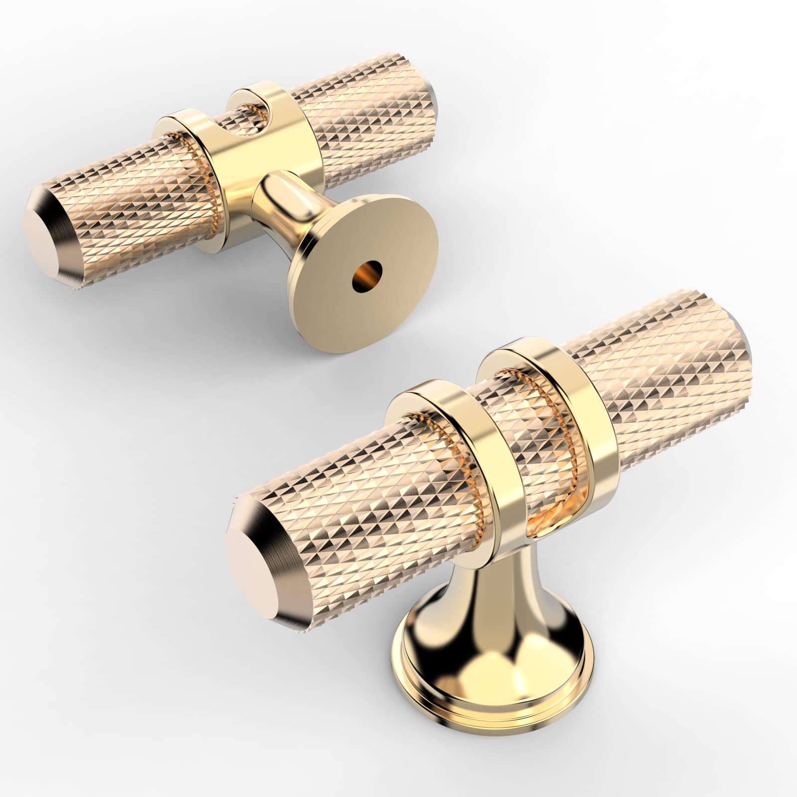 Amerdeco gold T-bar knob, ideal for upgrading kitchen drawers and cupboards.