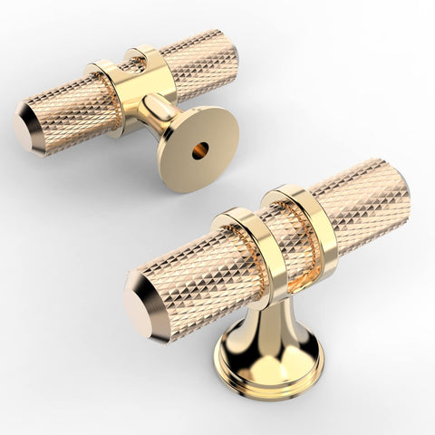 Amerdeco gold T-bar knob, ideal for upgrading kitchen drawers and cupboards.