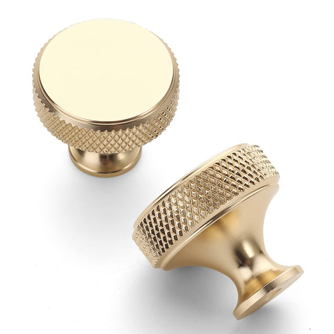 Amerdeco gold knurled drawer pull for easy drawer access