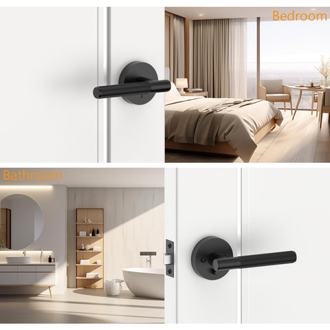Amerdeco knurled privacy door handle with lock for secure interior access