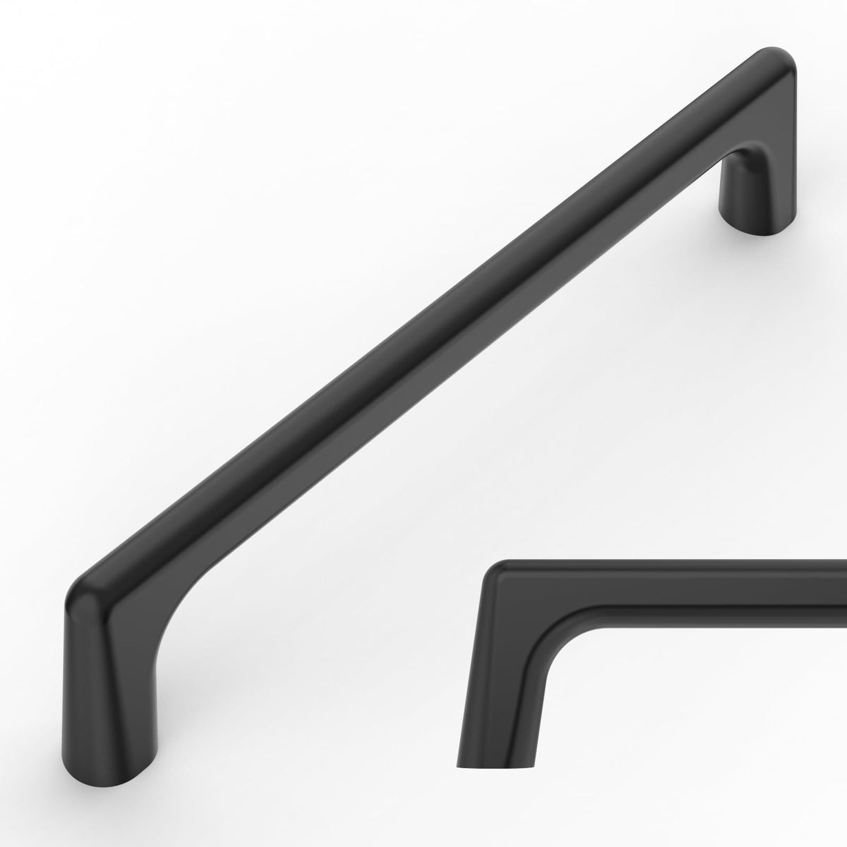 Amerdeco matte black cabinet pull front view for a sleek kitchen upgrade
