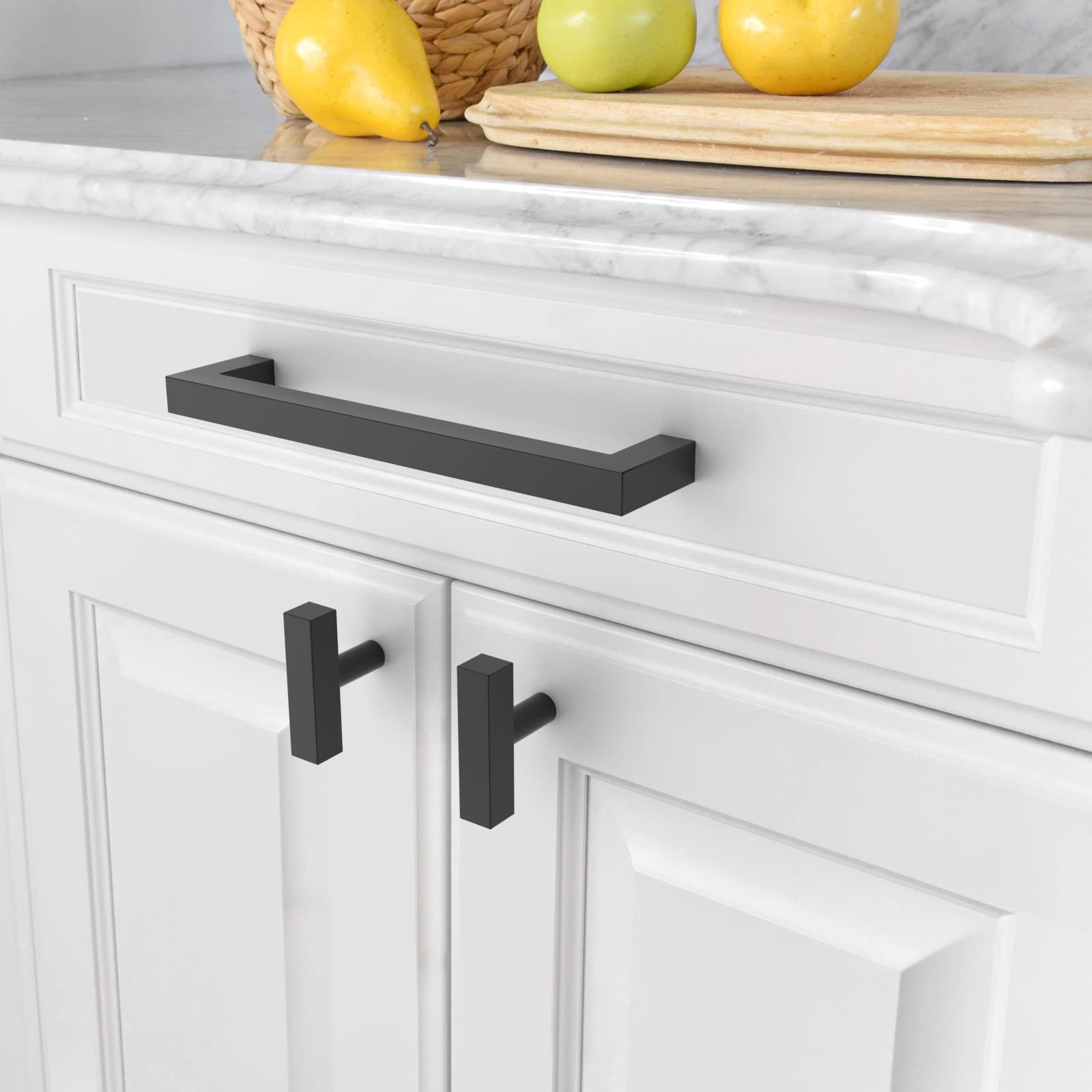 Amerdeco matte black stainless look enhances cabinet style with a modern touch.