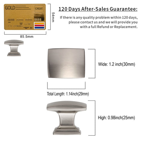 Amerdeco square drawer handle in nickel provides easy grip