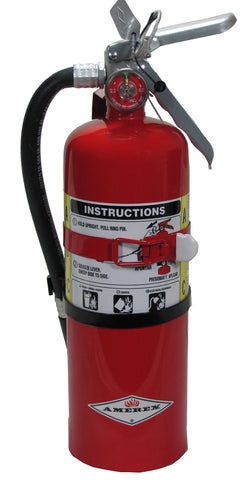 Amerex B402T 5lb ABC extinguisher with vehicle bracket for quick mounting and reliable fire containment.