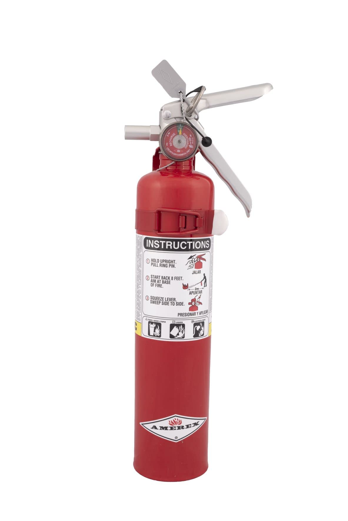 Amerex B417T 2.5 lb ABC dry chemical extinguisher, compact and ready for quick response