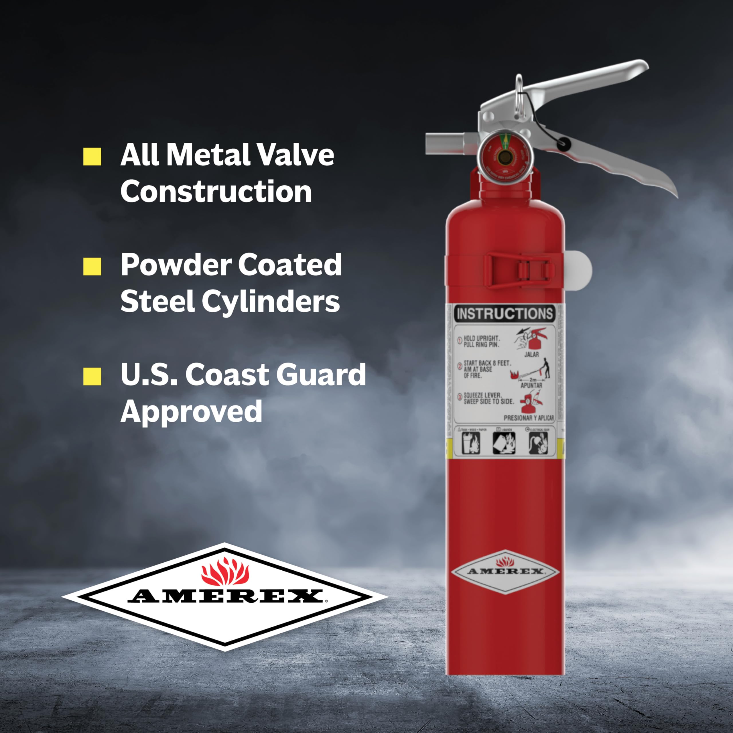 Amerex B417T multi-class extinguisher for A, B, and C fire risks