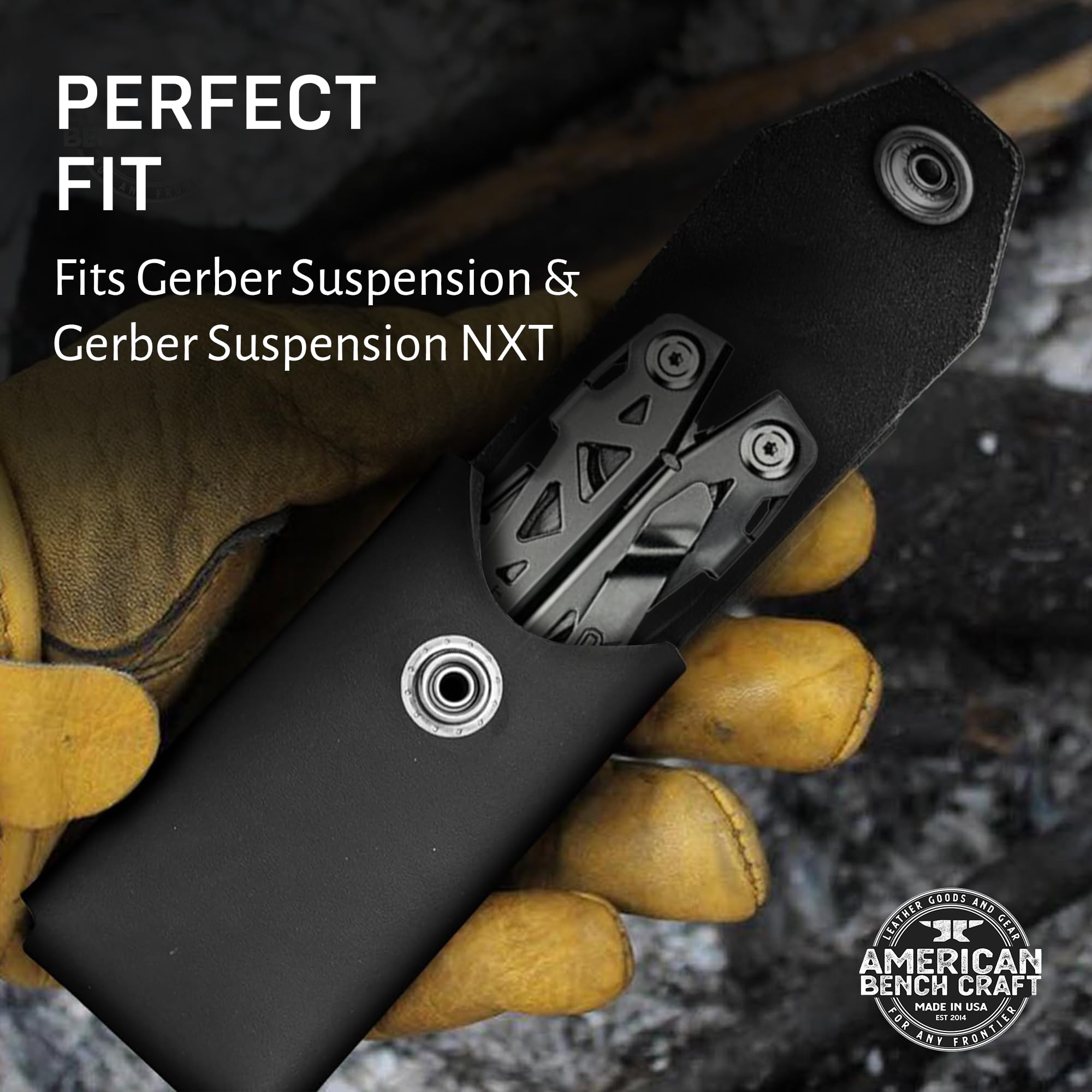 American Bench Craft full-grain leather belt pouch offers classic look and long-lasting protection.