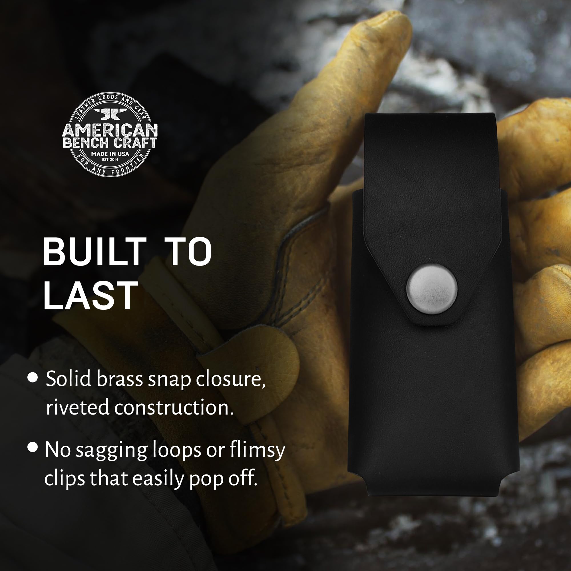 American Bench Craft pass-through belt slot shows easy on-the-go access.