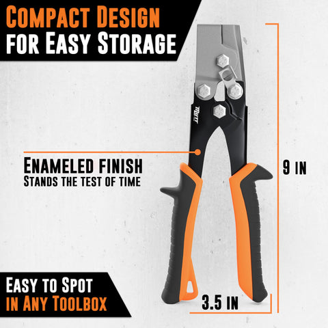 AMERICAN MUTT TOOLS compound leverage enables tight crimps with controlled motion.