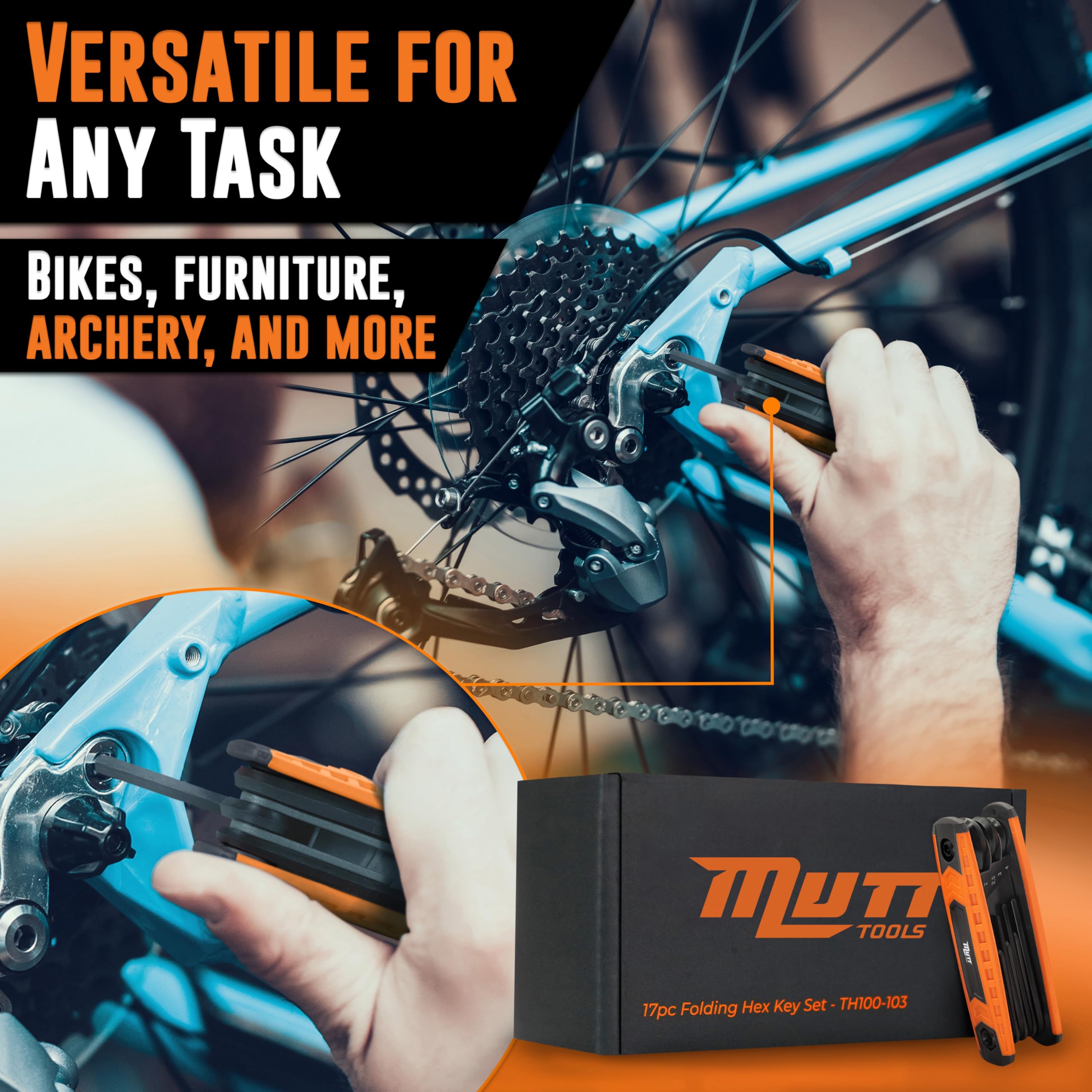 AMERICAN MUTT TOOLS compact folding design saves space in tool kits.