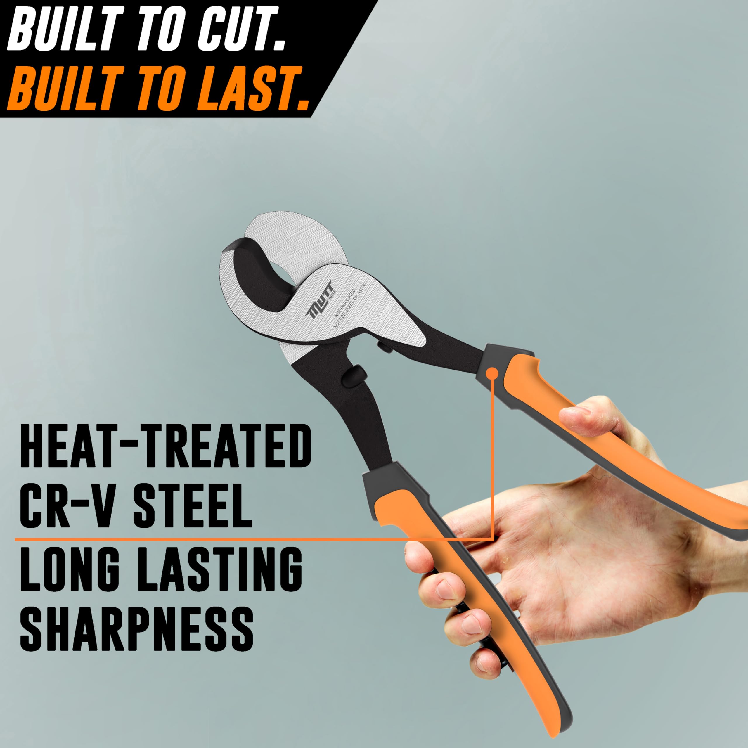 AMERICAN MUTT TOOLS cutter slices copper wire with a clean edge.