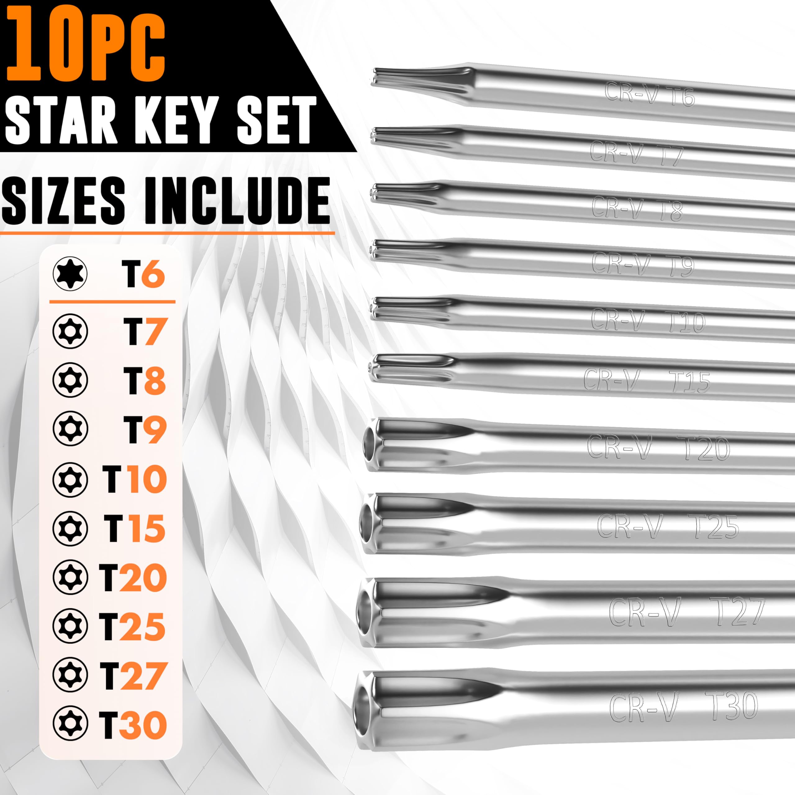 AMERICAN MUTT TOOLS star-wrench hole-center design enables secure tamper-proof fastener access