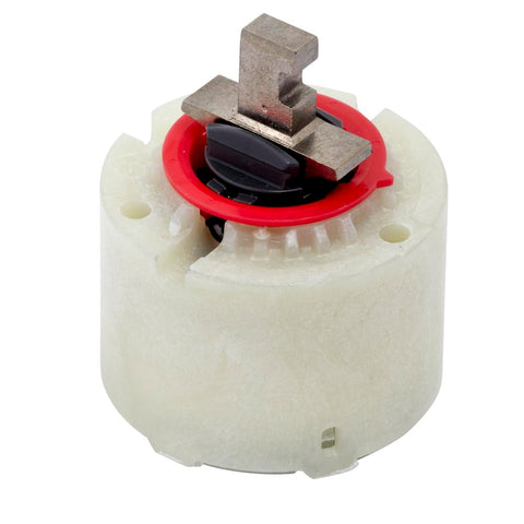 Drip-prevention ceramic cartridge design with seals reduces drips during use.