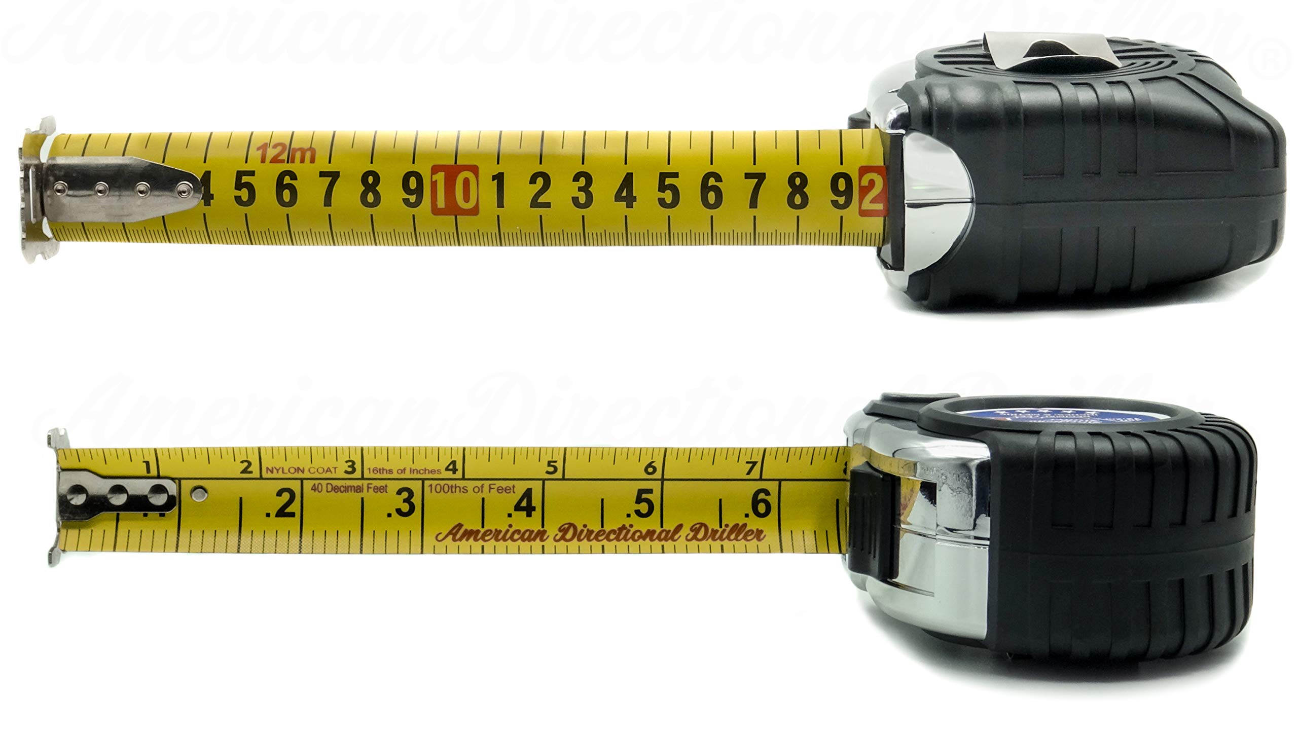 American Directional Driller 40 ft tape measure metric reverse supports international assignments.