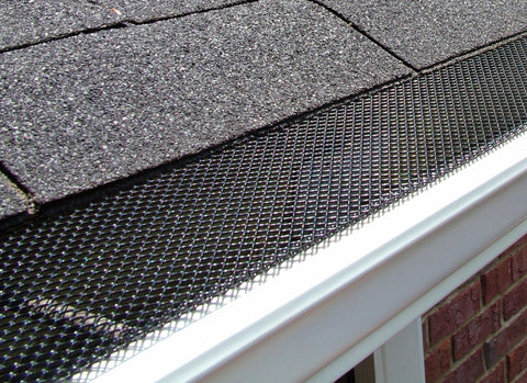 Amerimax Lock-In Gutter Guard mesh closeup showing debris-blocking design.