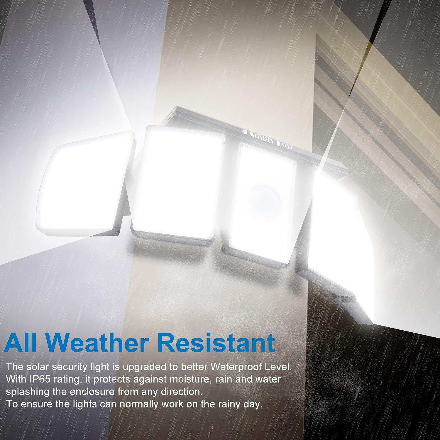 IP65 waterproof outdoor light withstands rain and snow.