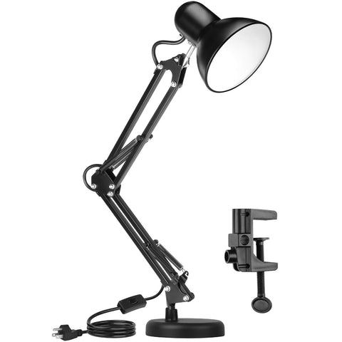 AmeriTop metal desk lamp with black base provides stable support for study and work.