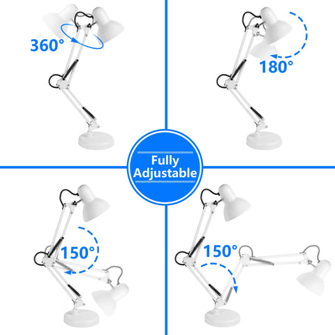 AmeriTop desk lamp clamp attaches securely to surfaces up to 2 inches thick.