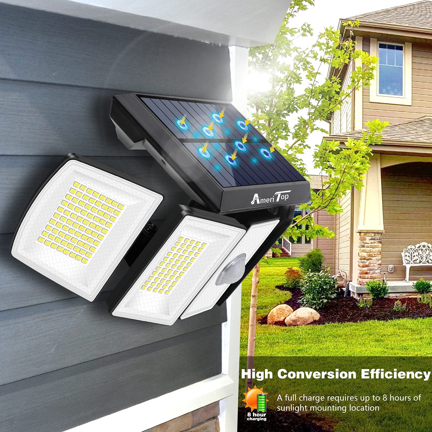 No wiring required; easy screw-in installation on exterior walls.