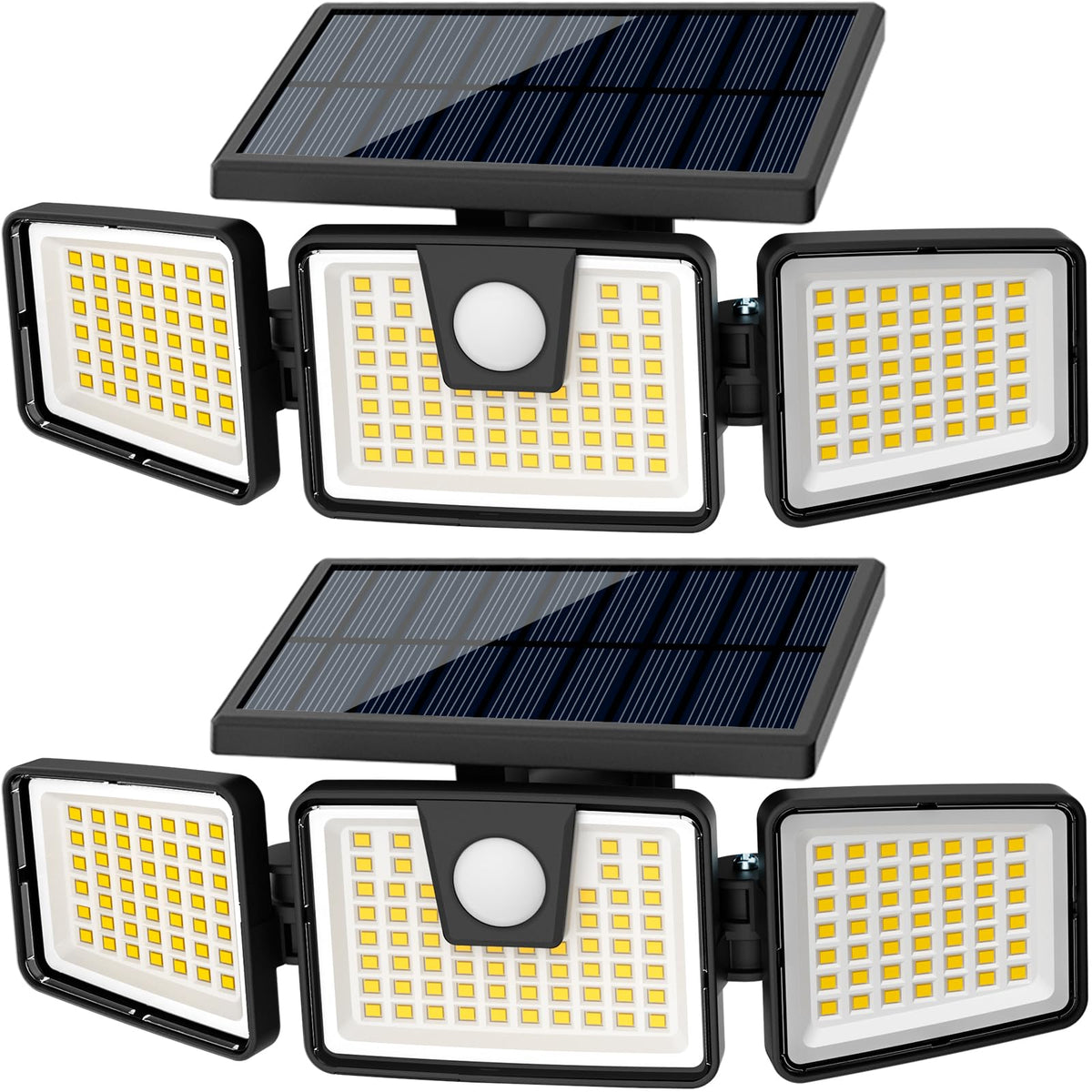 AmeriTop outdoor solar light with three heads delivers broad coverage.