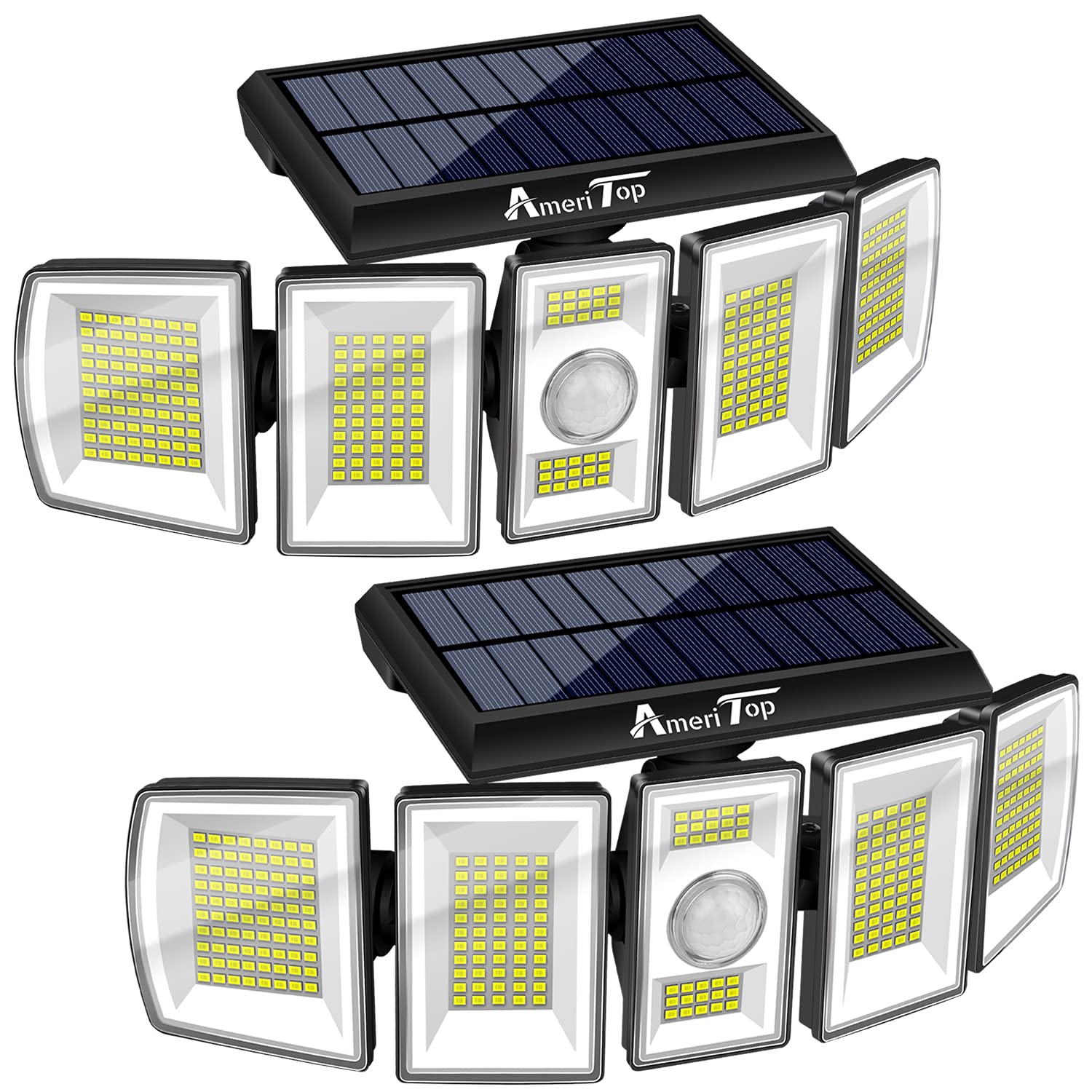 AmeriTop outdoor solar lights 300 LED provide bright 7000K patio illumination
