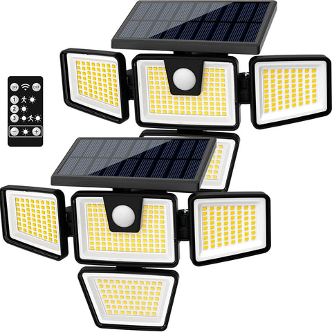 AmeriTop four-head outdoor solar light with wide-angle illumination for entryways