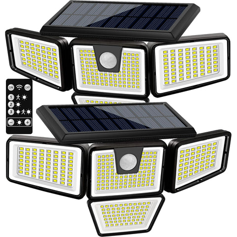 AmeriTop outdoor solar light with four heads for broad entry illumination