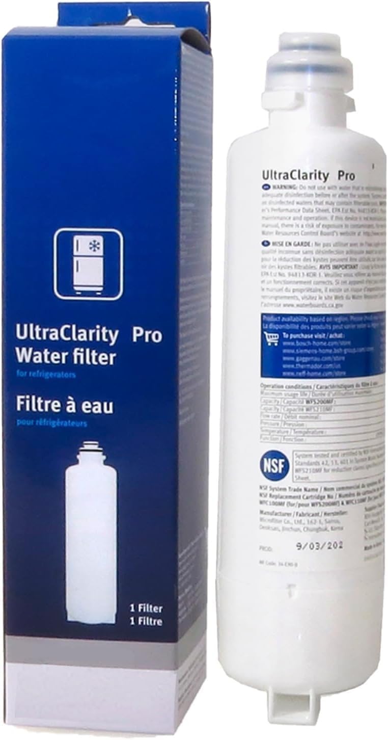 Amesias UltraClarity Pro filter cartridge for Bosch; close-up view showing filtration focus and potential water quality improvement
