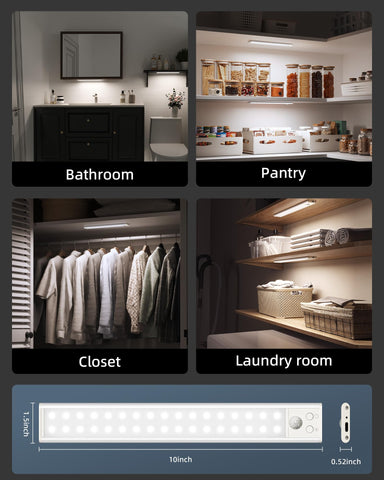 AMETHEUS 2-pack under-cabinet lights suitable for kitchen and closet spaces