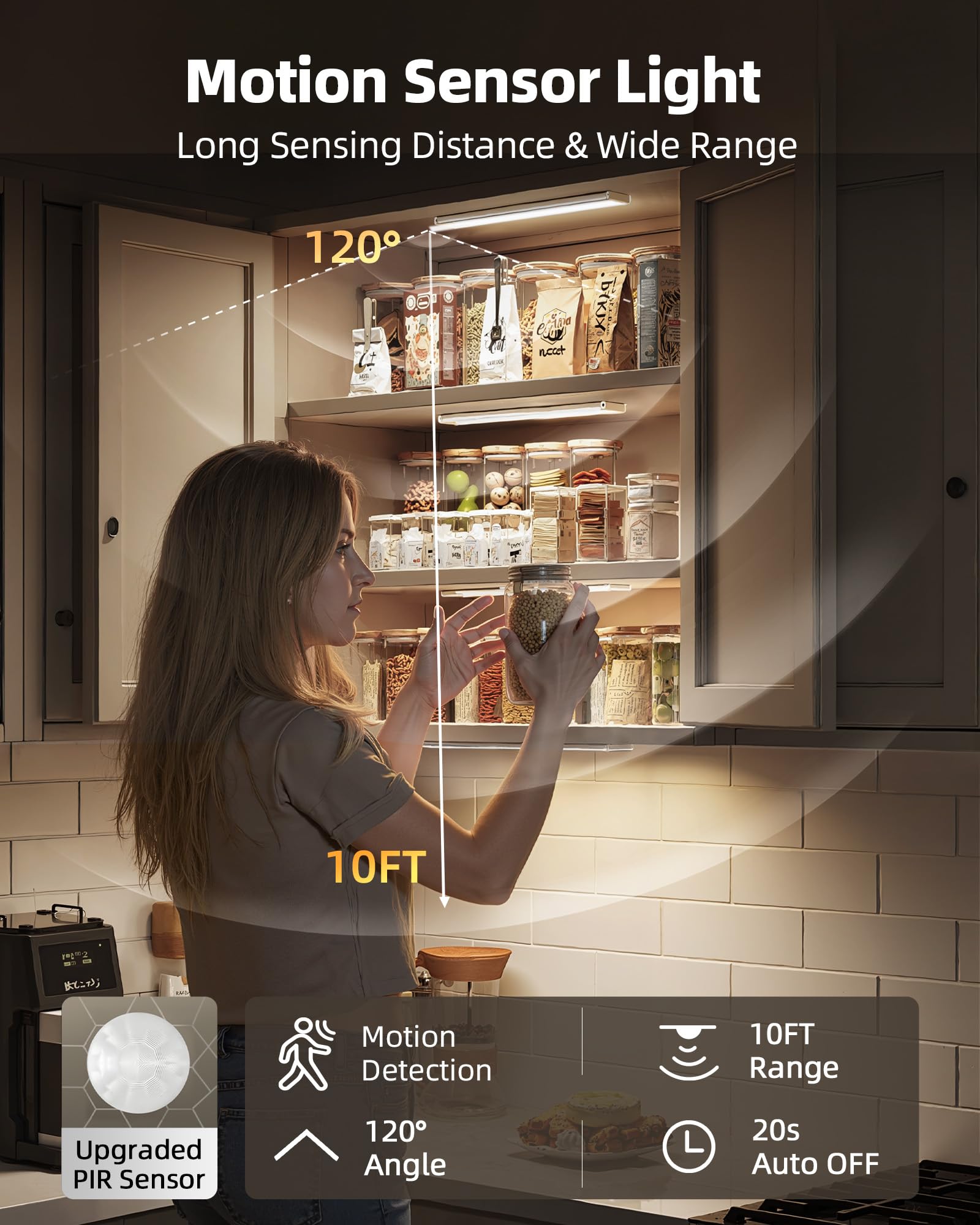 AMETHEUS 8-inch LED under-cabinet light provides bright task lighting for daily chores.