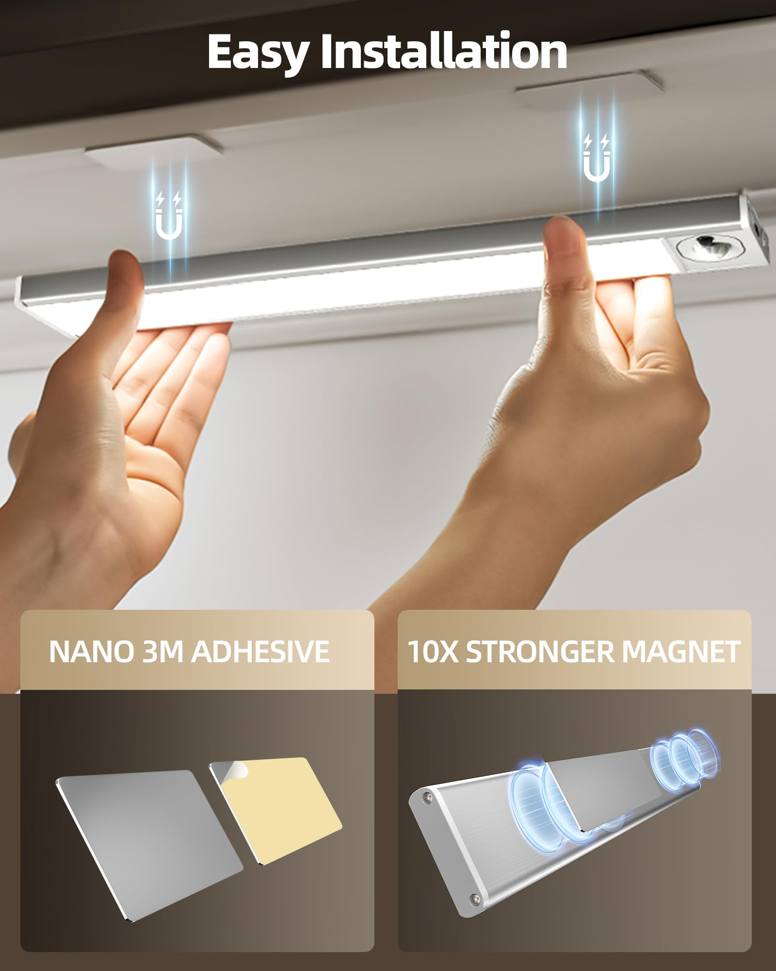 AMETHEUS included adhesive metal plates for versatile placement.