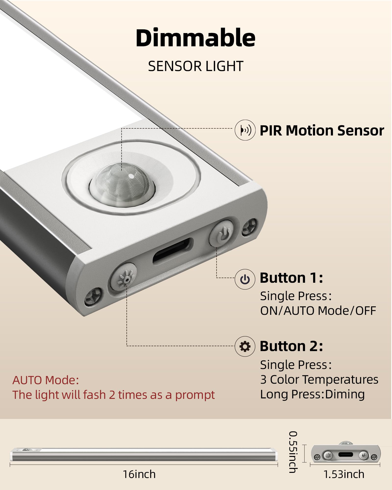 AMETHEUS brightness is adjustable from 10% to 100% for any task.