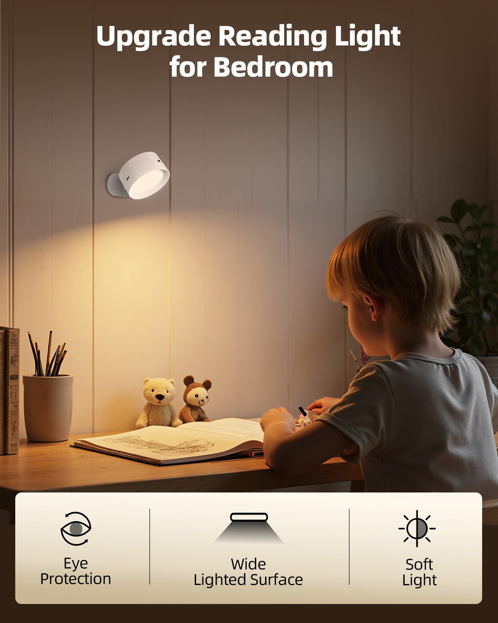 AMETHEUS 360-degree rotation LED wall light for precise aiming