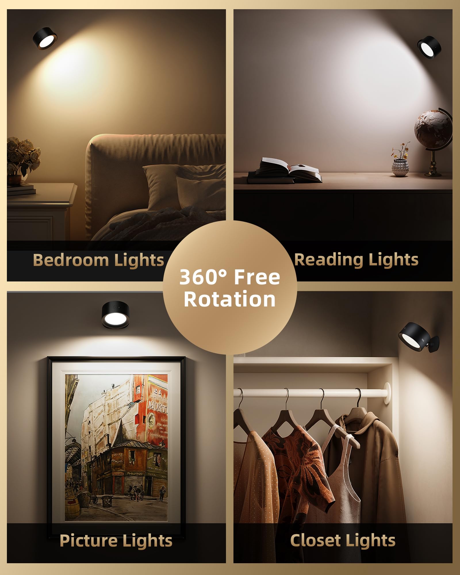 AMETHEUS wall light magnetic mount for quick setup