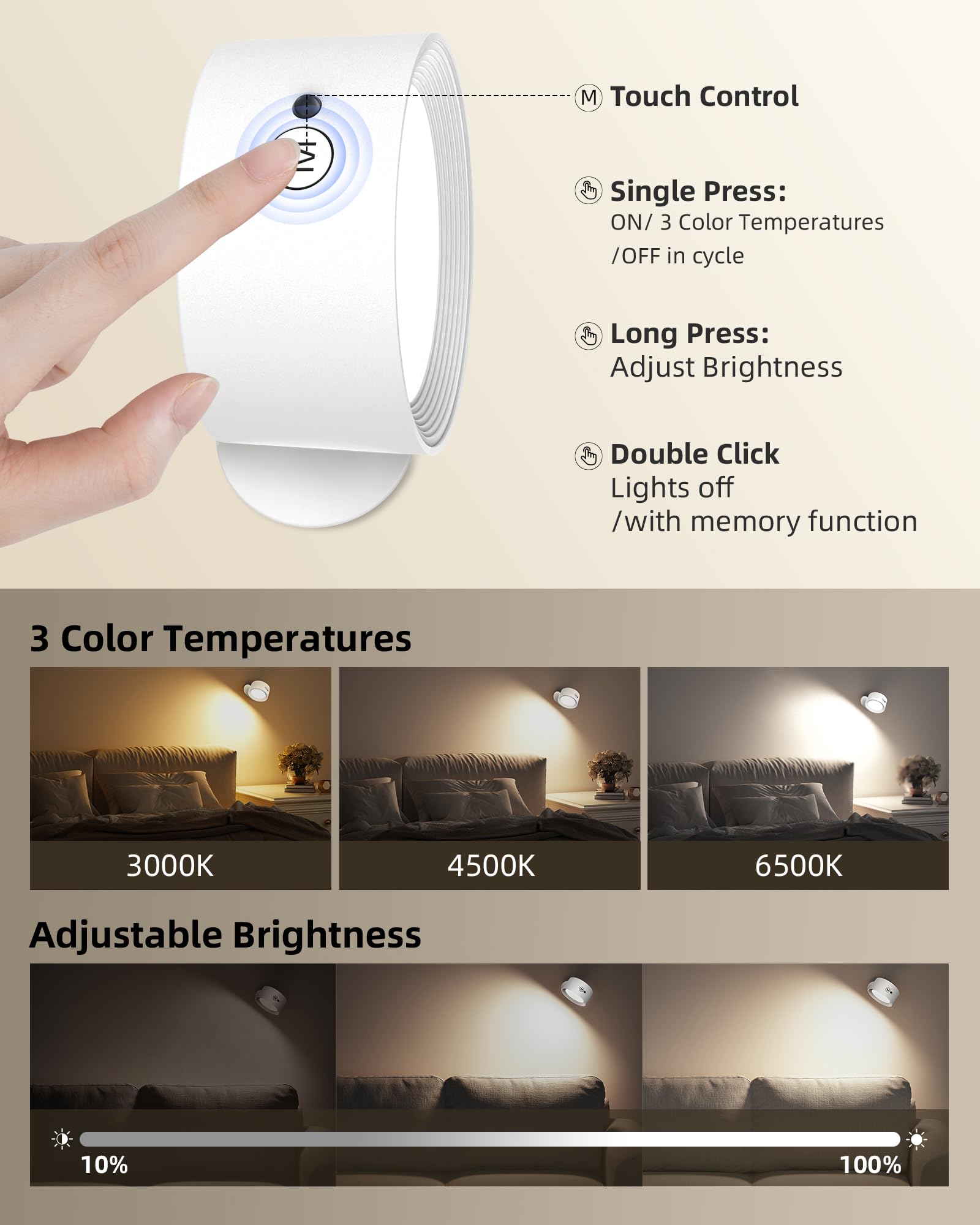 AMETHEUS magnetic mounting enables quick repositioning of the wall light